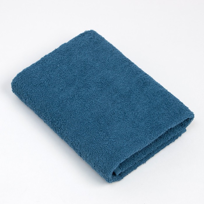 Полотенце махровое «Экономь и Я», 70×130 см, хлопок 100%, синее