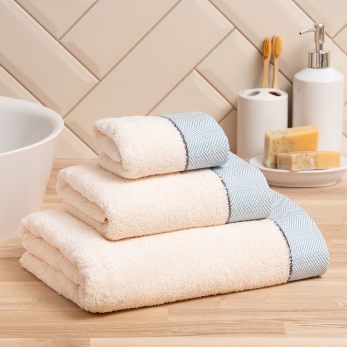 Полотенце махровое Love Life «Бриз» 70×120 см, аквамарин, 100% хл, 500 г/м²