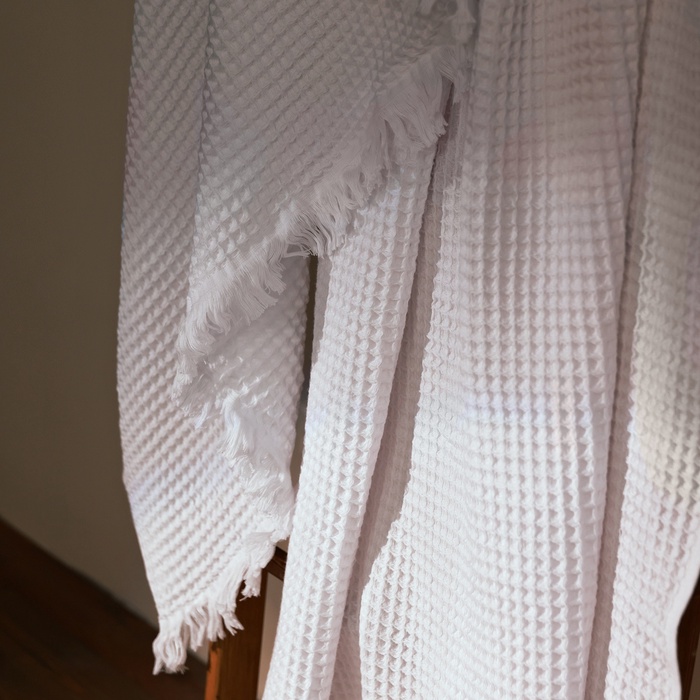 Полотенце вафельное SL HOME: Boho «Блан де Блан» 100×180 см, хлопок 100%, белое