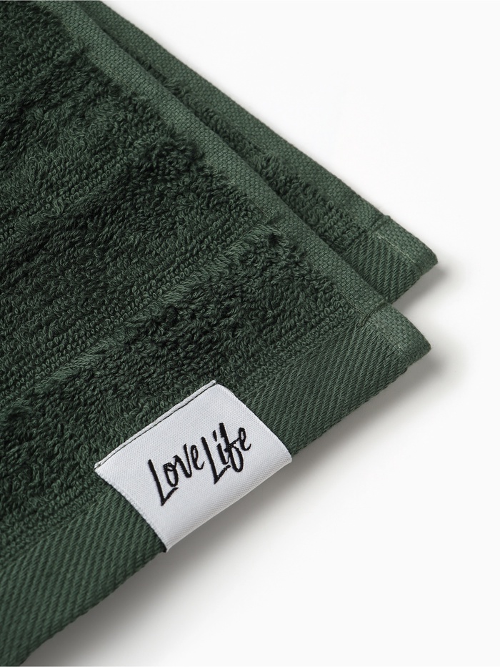 Полотенце махровое LoveLife «Сонора» 70×130 см, зелёное, 100% хлопок, 500 г/м²