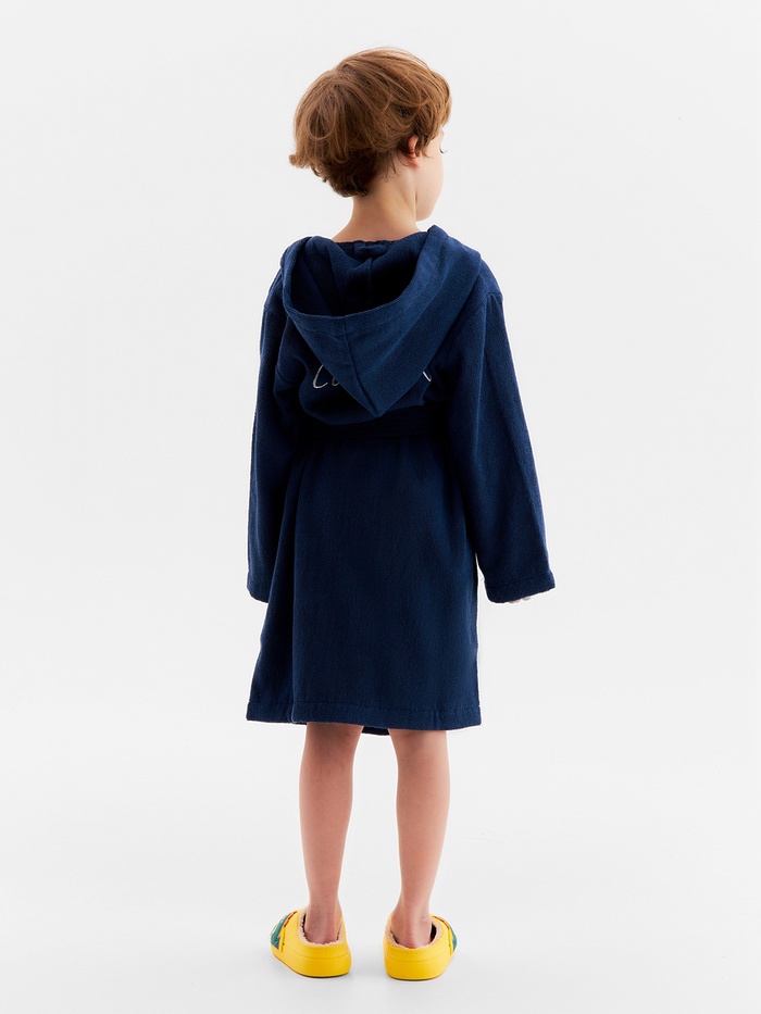 Халат махровый детский «Этель. Любимый сыночек», размер 32, синий