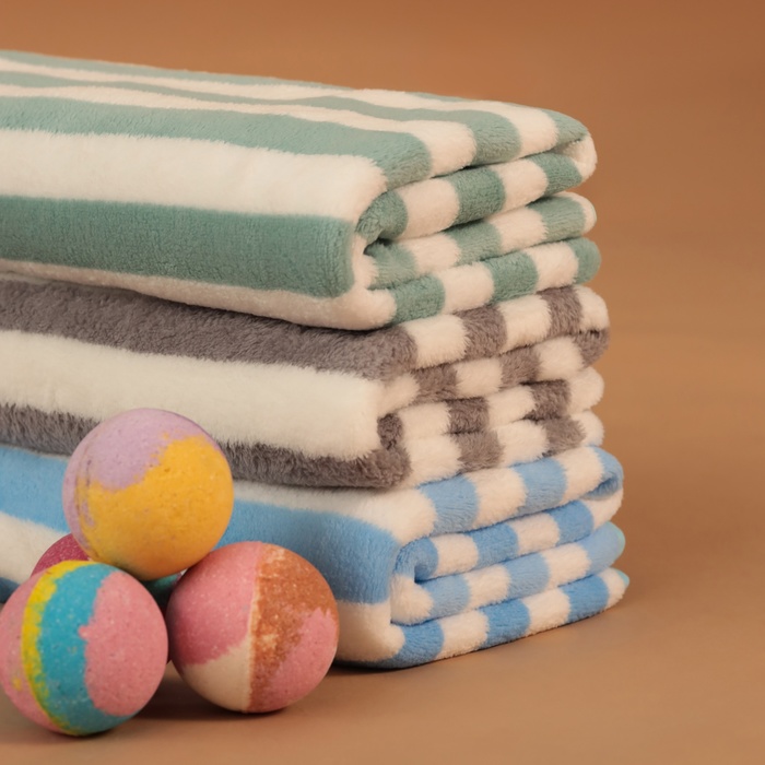 Полотенце банное «Этель. Полосы», 70×140 см, мятное