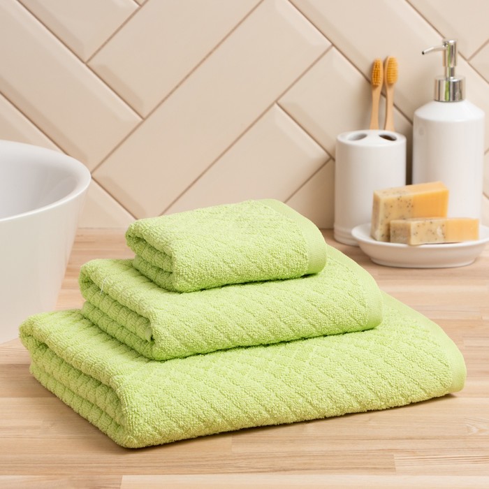 Полотенце махровое Love Life «Минимализм» 70×120 см, салатовый, 100% хл, 500 г/м²