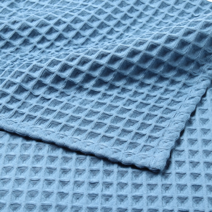 Полотенце вафельное банное «Этель» Boho, 45×90 см, хлопок 100%, синее