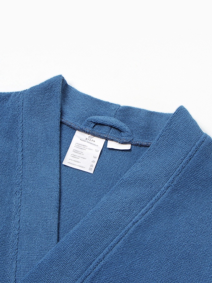 Халат махровый Этель, мужской размер 56-58 цвет синий, 100% хлопок, 320 г/м²