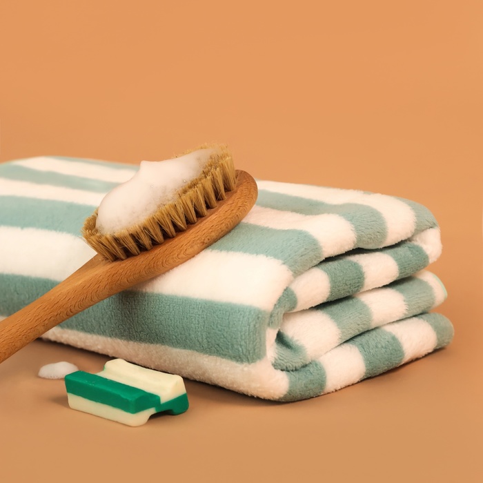 Полотенце банное «Этель. Полосы», 70×140 см, мятное