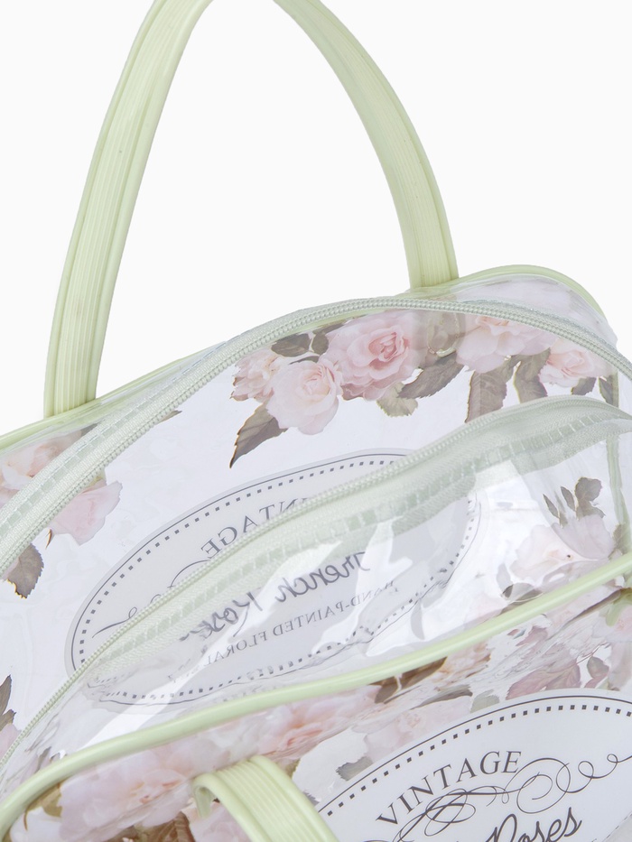 Косметичка-сумка на молнии для бассейна, с ручками, маленькая, с принтом, зелёная