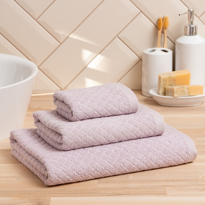 Полотенце махровое Love Life «Минимализм» 70×120 см, светло-лиловый, 100% хл, 500 г/м²