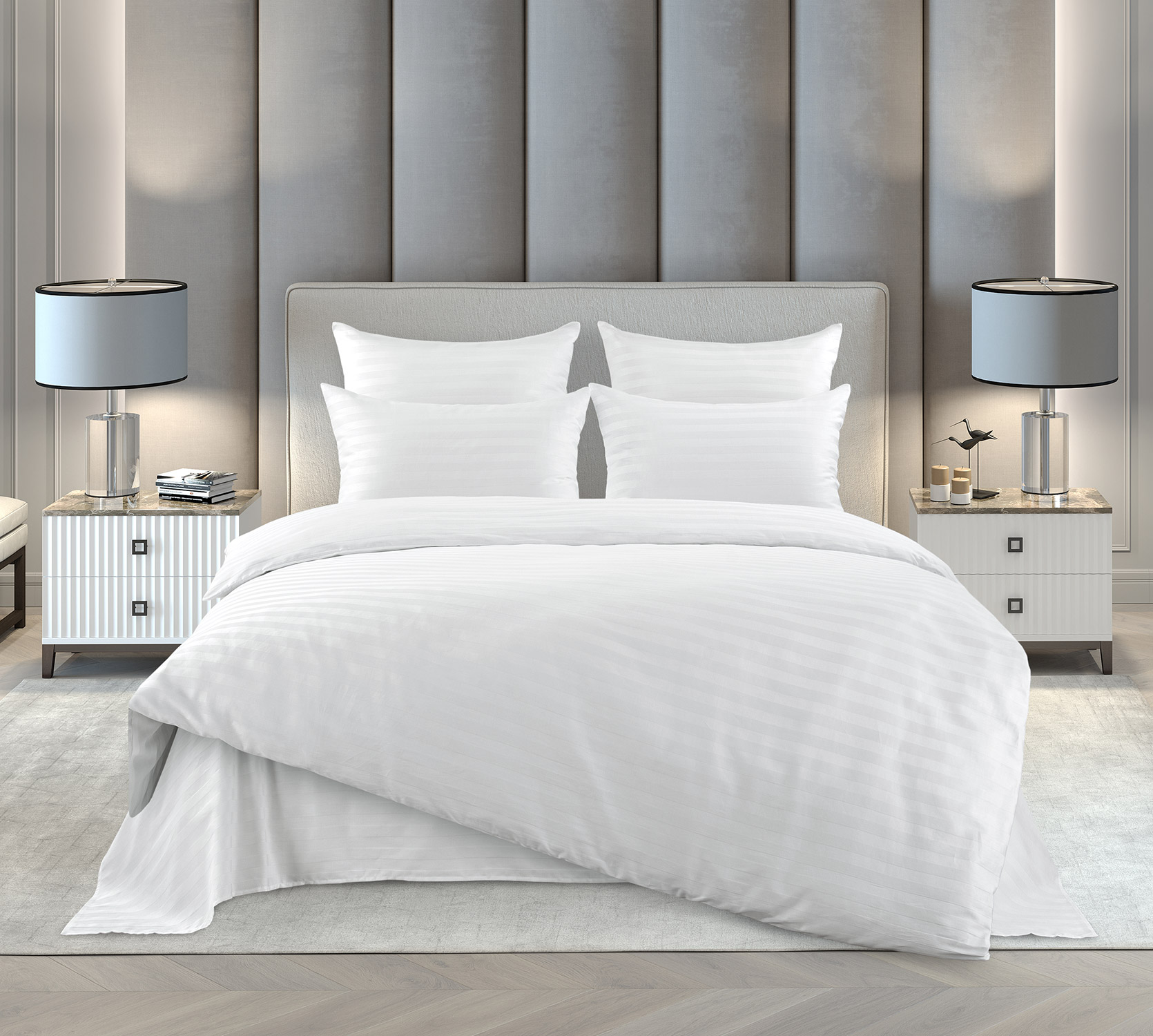 Постельное белье страйп-сатин ТМ Королевское искушение / Жемчуг