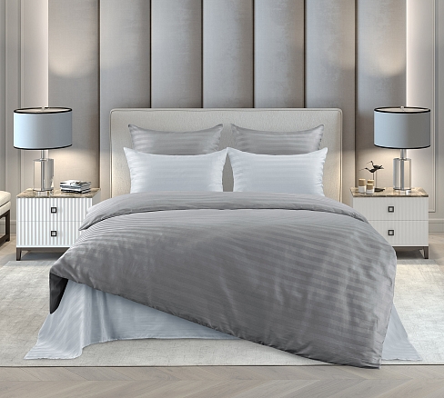 Постельное белье страйп-сатин ТМ Королевское искушение / Горный хрусталь