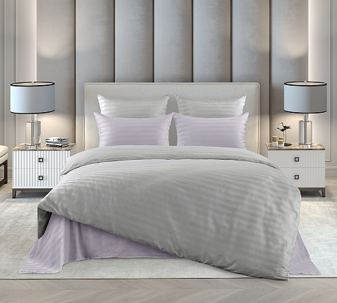 Постельное белье страйп-сатин ТМ Королевское искушение / Лаванда