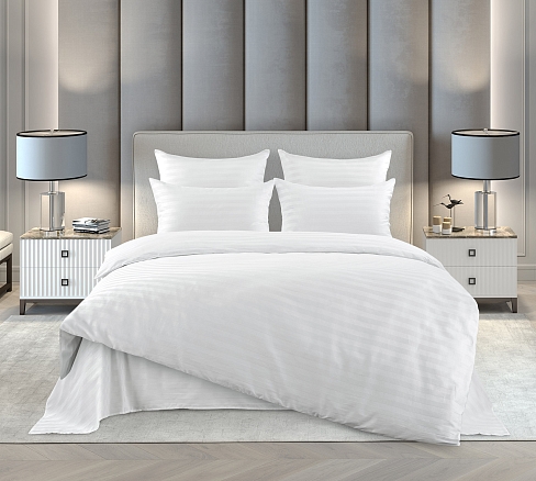 Постельное белье страйп-сатин ТМ Королевское искушение / Жемчуг