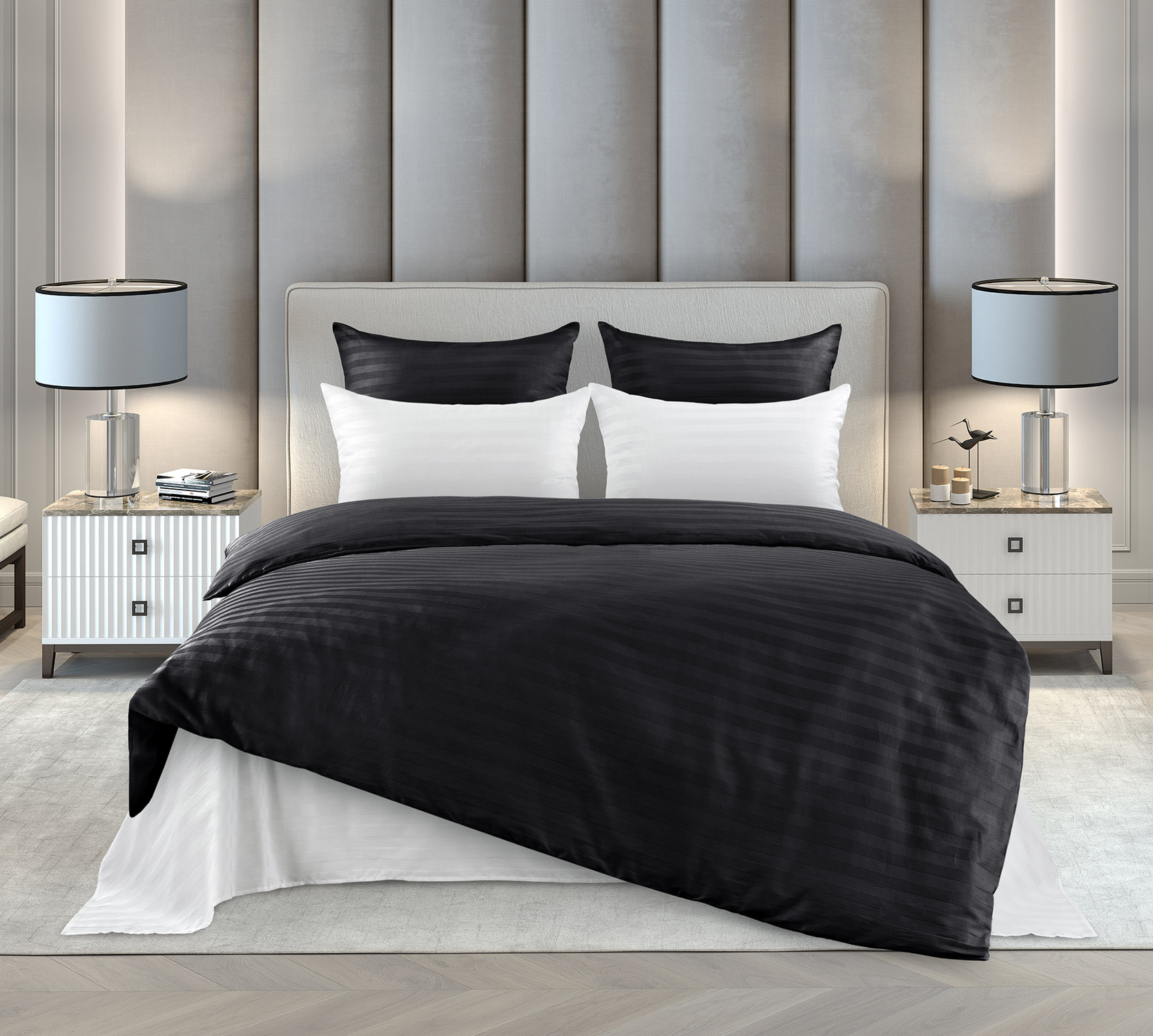 Постельное белье страйп-сатин ТМ Королевское искушение / Инь-Ян