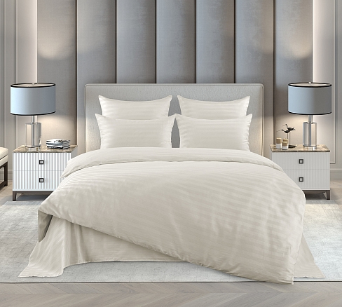 Постельное белье страйп-сатин ТМ Королевское искушение / Перламутр