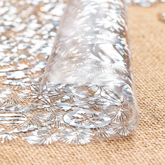 Наклейки новогодние «Новогоднее веселье», голографическая фольга, 49×33.5 см