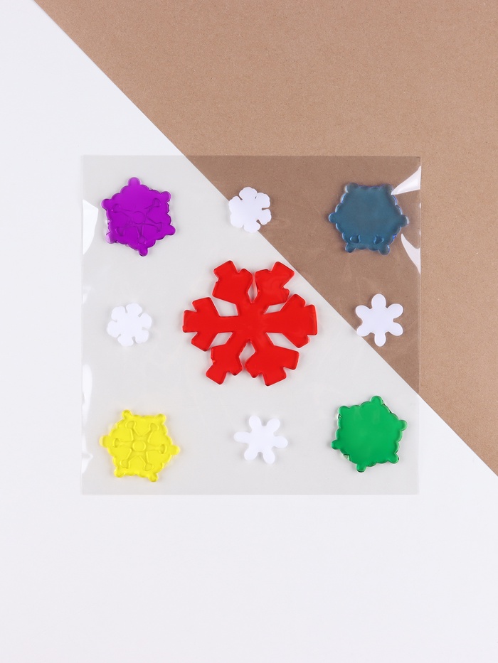 Наклейки новогодние на окна «Снежинки», 20×20 см