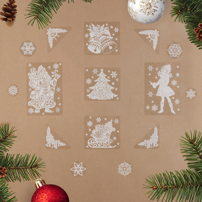 Наклейки новогодние «Ёлка», 35×33 см