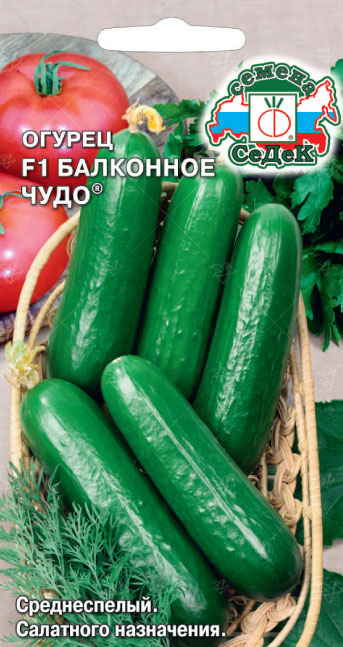 Огурец Балконное чудо F1, 0,2 г ц/п Седек (парт) (комнатный)