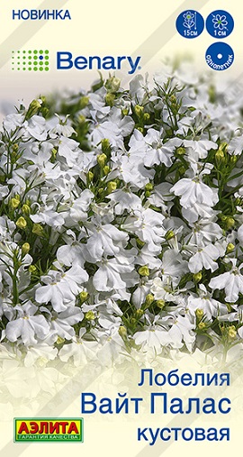 Цветы Лобелия Вайт Палас кустовая 5 шт ц/п Аэлита (однол.)