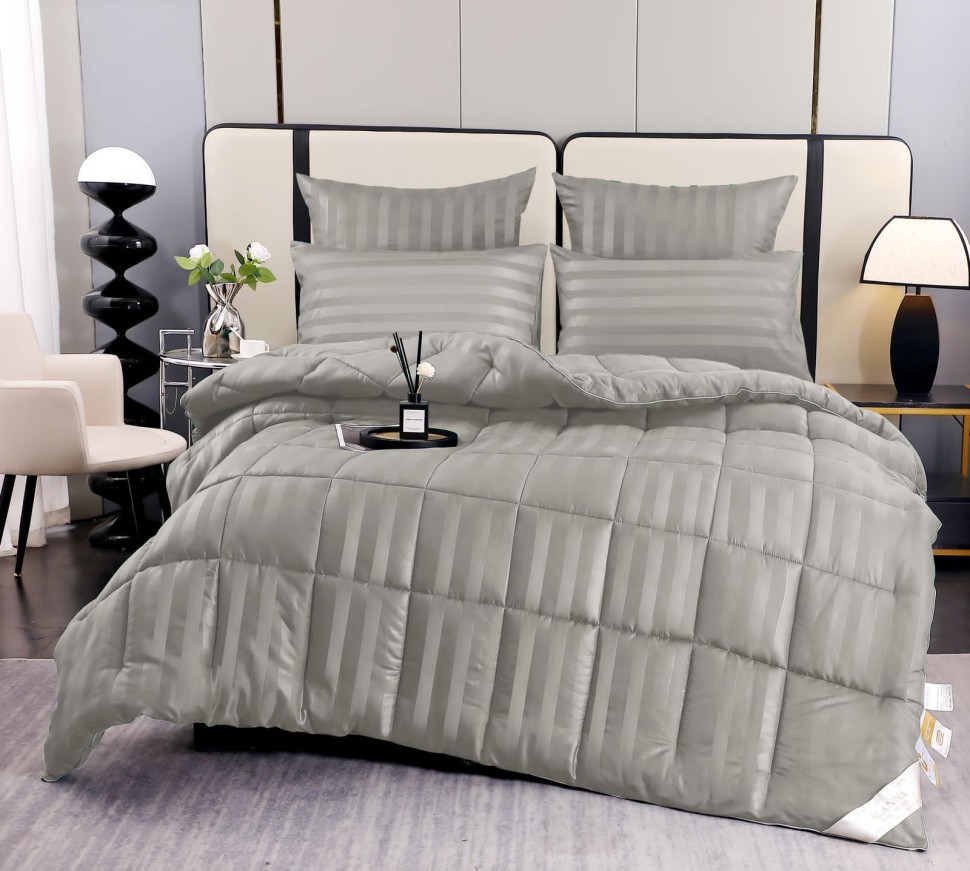 Одеяло Alanna Страйп-сатин с простыней и наволочками ODALASS012