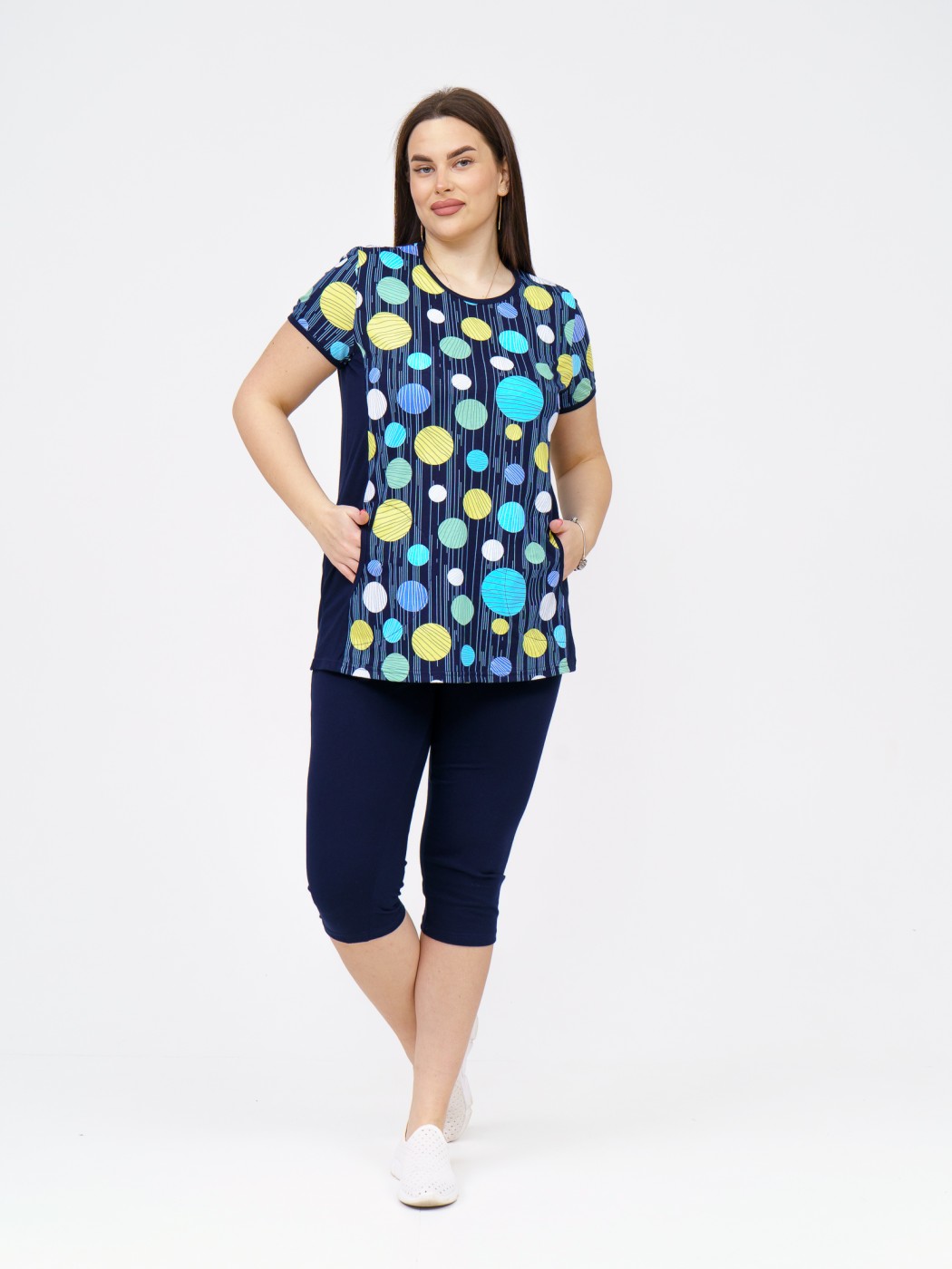 Костюм Легкое движение синий/круги