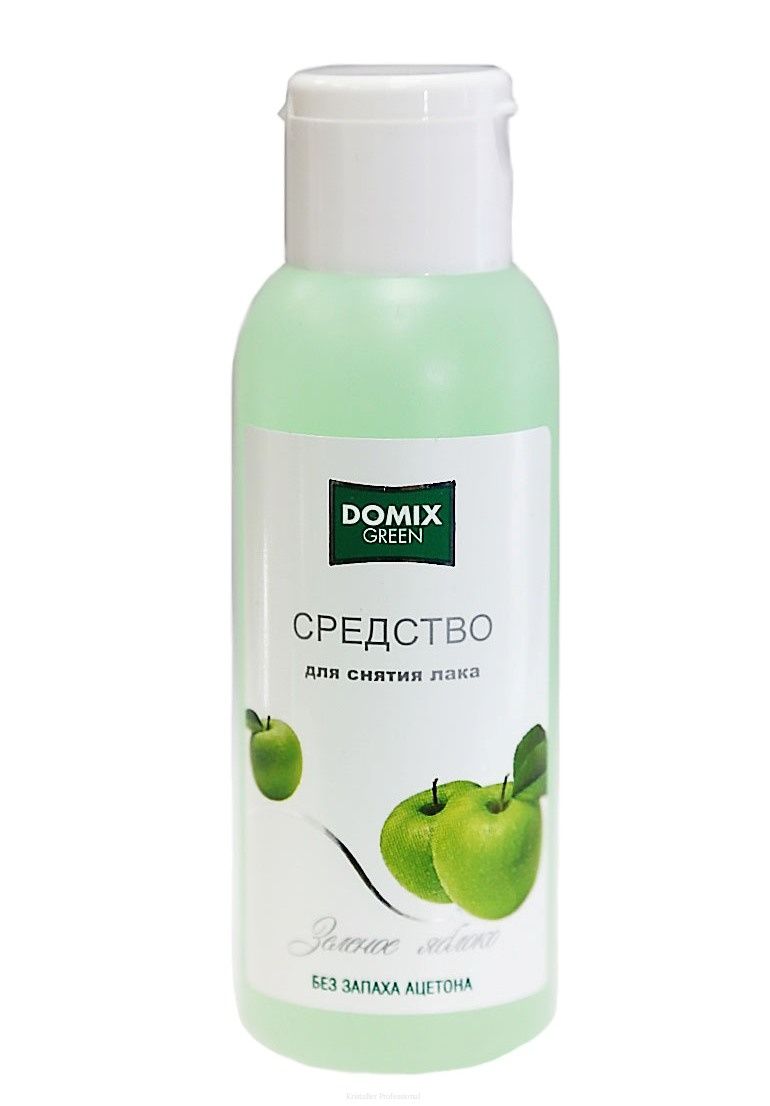 Domix Green Жидкость для снятия лака без запаха ацетона «Зелёное яблоко», 100 мл