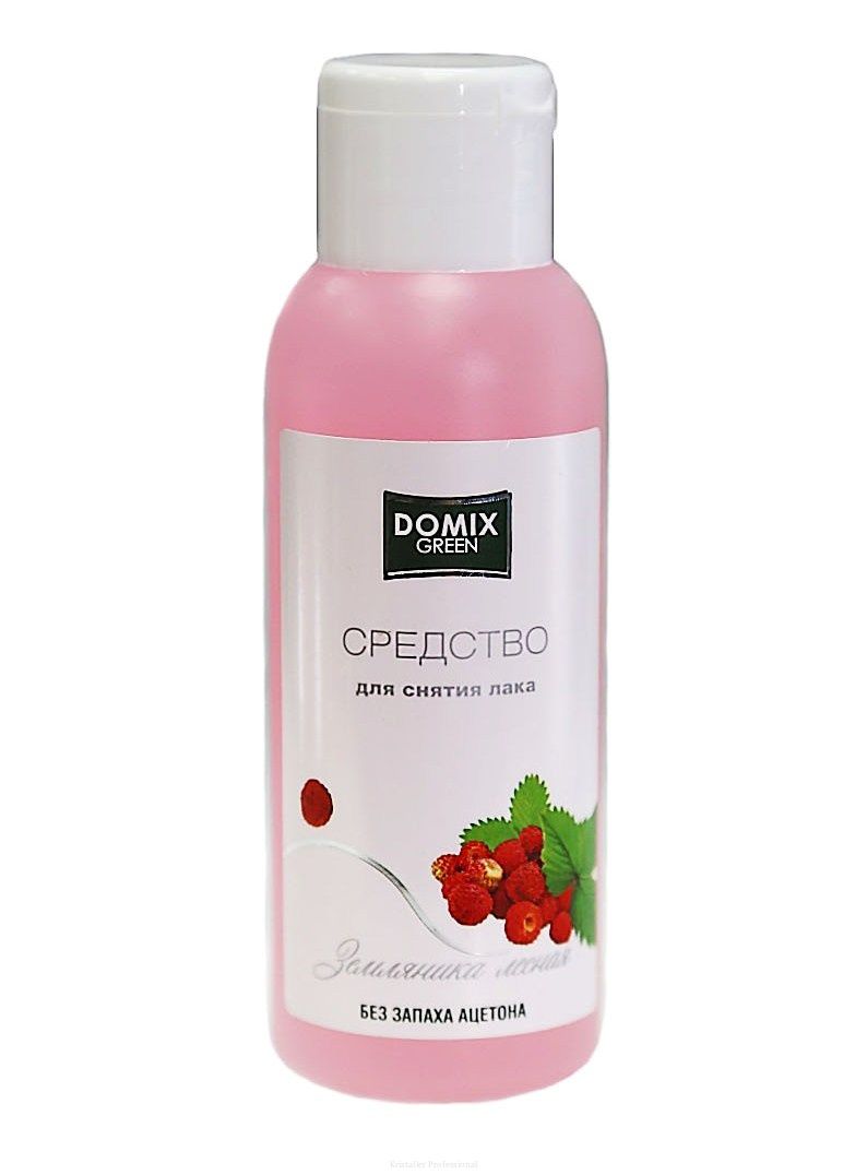 Domix Green Жидкость для снятия лака без запаха ацетона «Земляника лесная», 105 мл