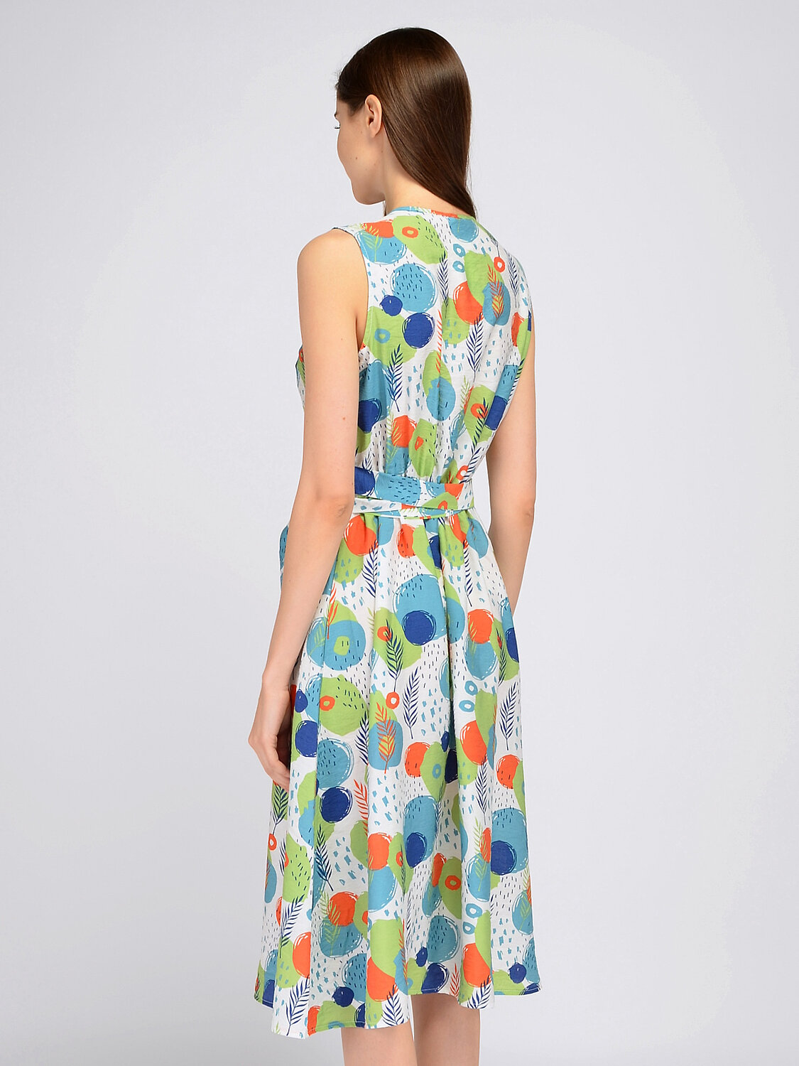 ст. цена2286руб.! VISERDI Платье 10291-лст 4421200бело-зеленый