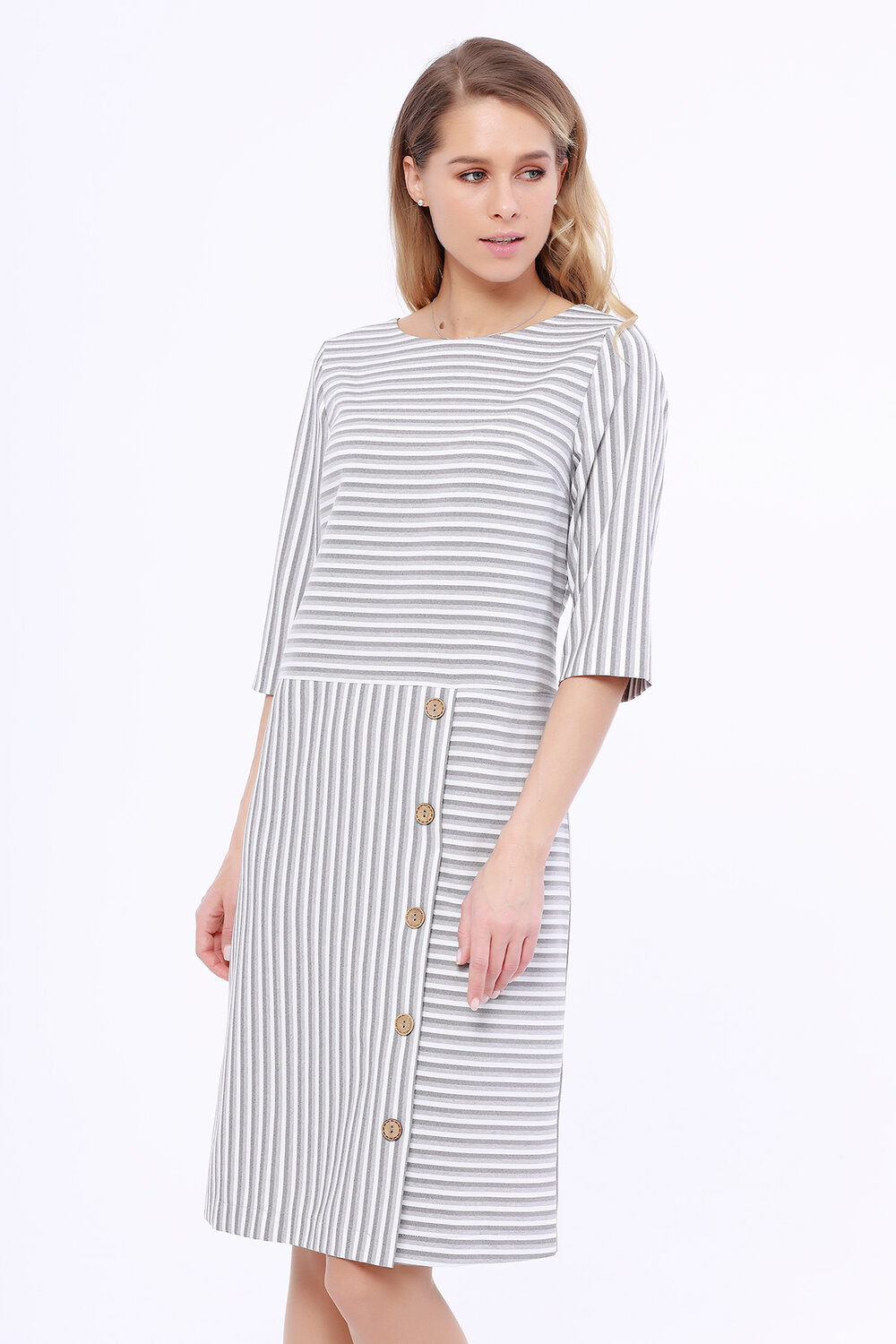 ст. цена1632руб.! VISERDI Платье 10101-сер 450895