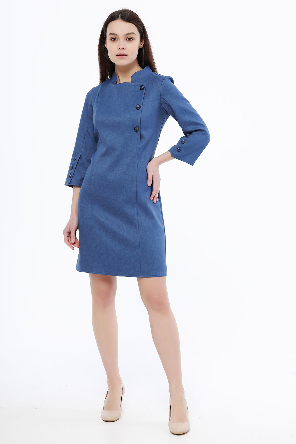 ст. цена2334руб.! VISERDI Платье 9018-джс 4211125джинсовый