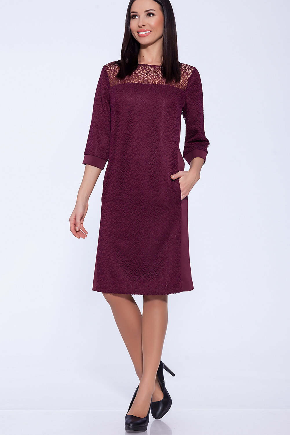 ст. цена2208руб.! VISERDI Платье 2072-брд 4181220Бордовый