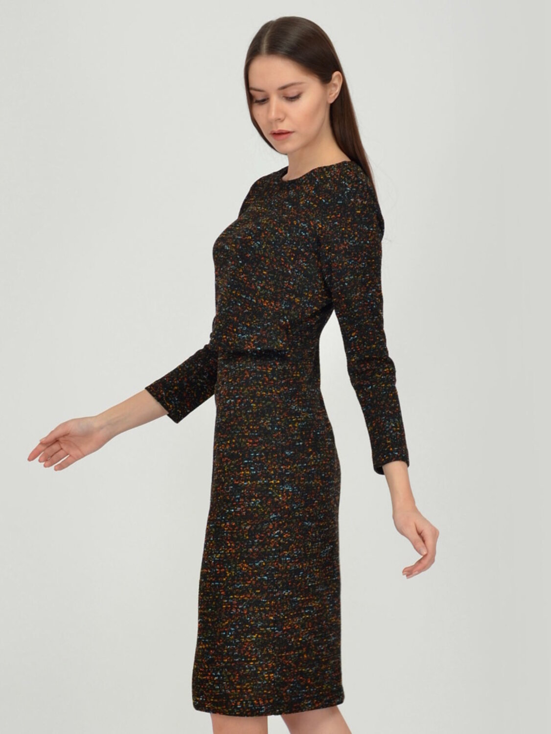 ст. цена1662руб.! VISERDI Платье 10078-чер 329925Черный/мульти