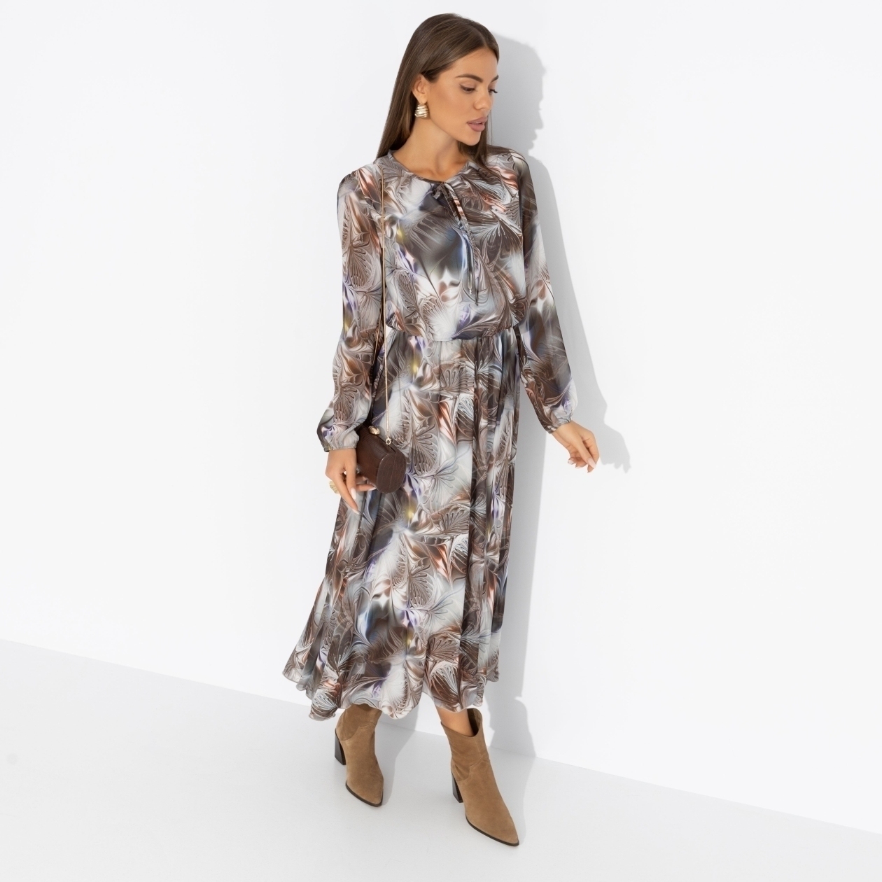 Ст.цена 2750р. Платье на подкладе, Летящие мгновения (grey)