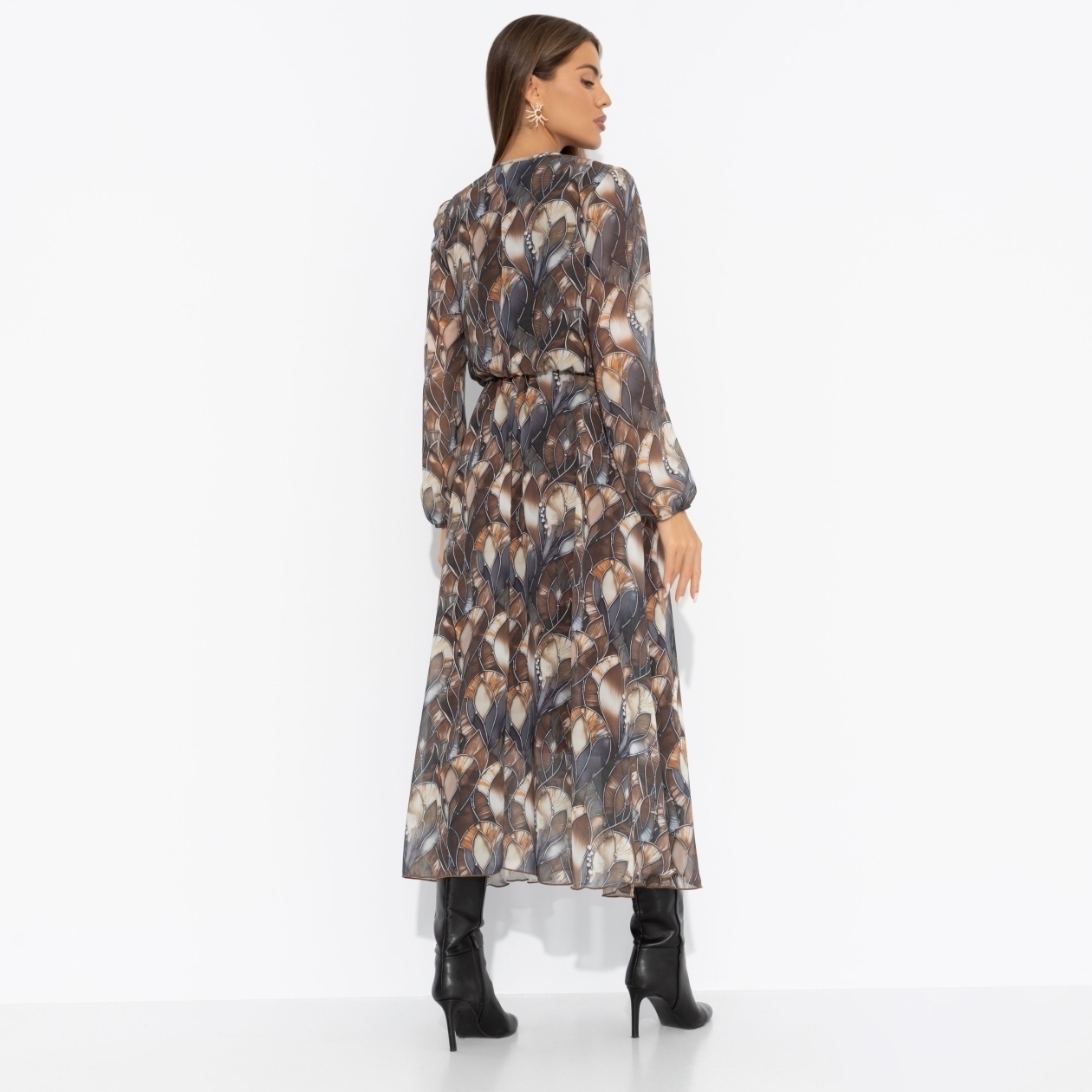 Ст.цена 2750р. Платье нарядное на подкладе, Летящие мгновения (brown)