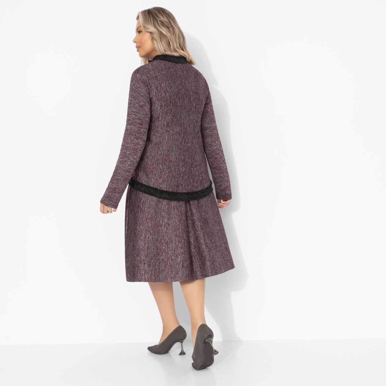 Ст.цена 2450р. Костюм с юбкой в стиле Шанель, С безупречным вкусом (2 в 1, винный)