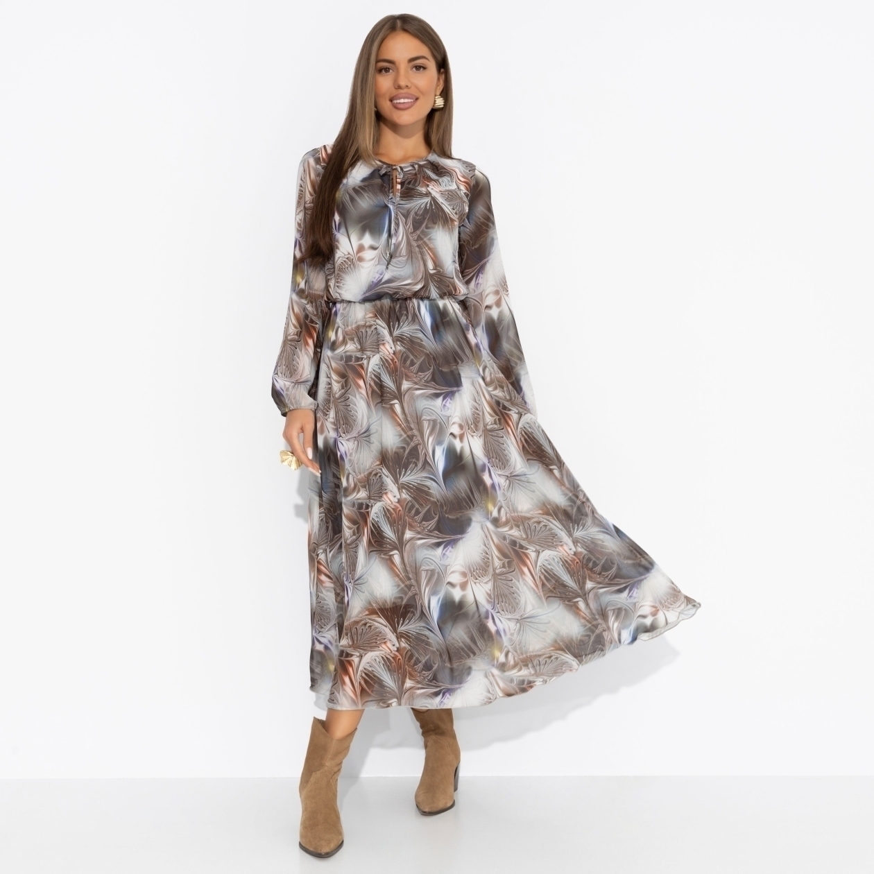 Ст.цена 2750р. Платье на подкладе, Летящие мгновения (grey)