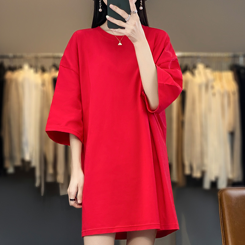 Футболка женская из хлопка плотностью 230г FI-C2-MYI44-00, алый