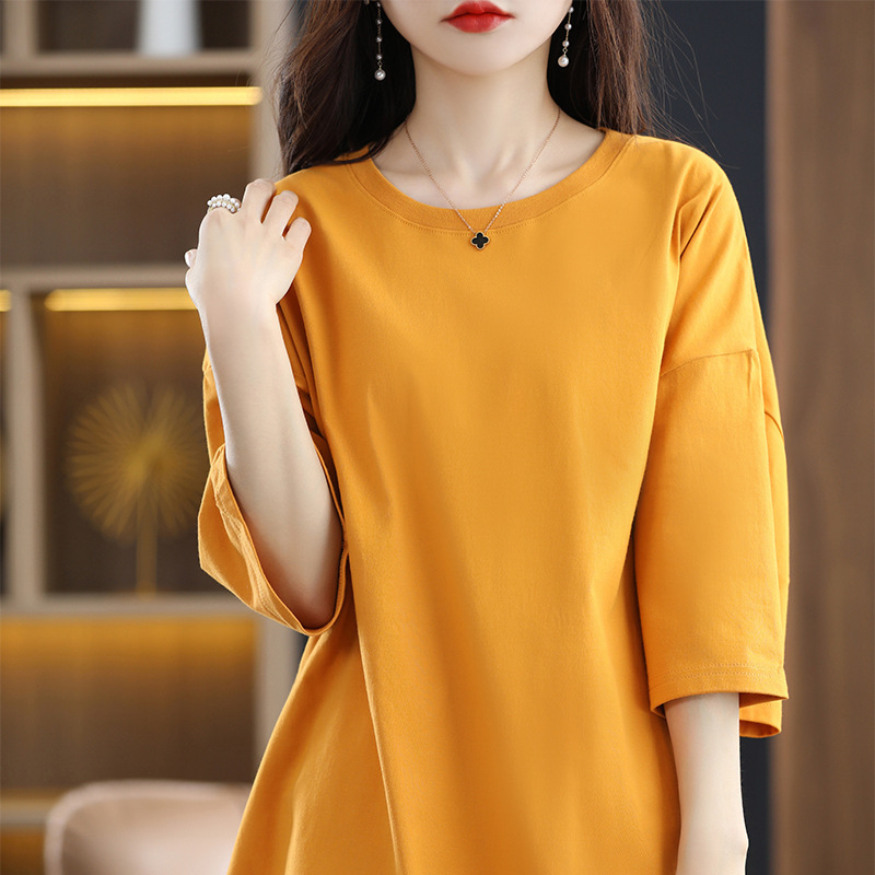 Футболка женская из хлопка плотностью 230г FI-C2-MYI44-15, желтый