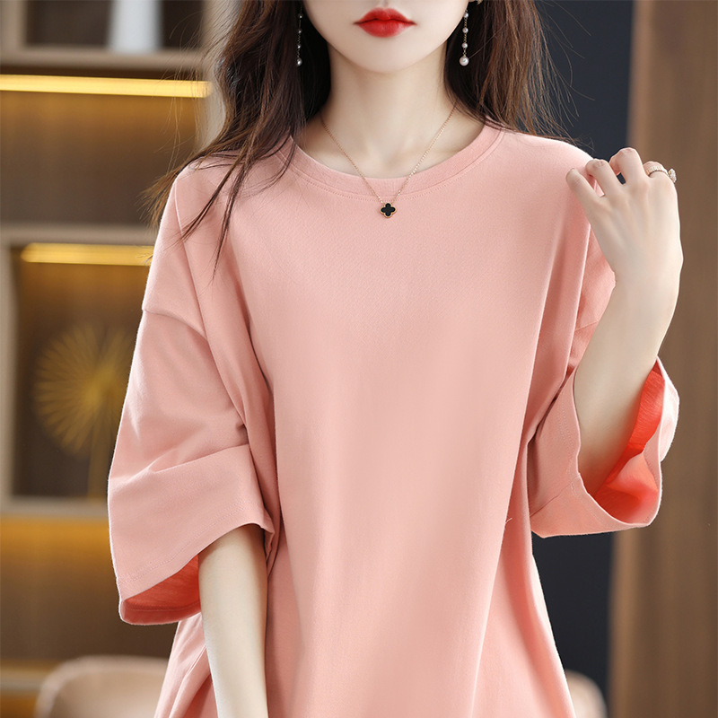 Футболка женская из хлопка плотностью 230г FI-C2-MYI44-18, персиковый