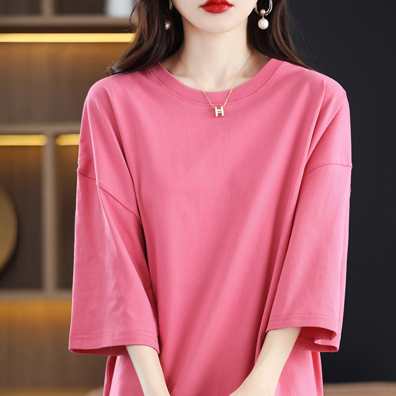 Футболка женская из хлопка плотностью 230г FI-C2-MYI44-10, розовый