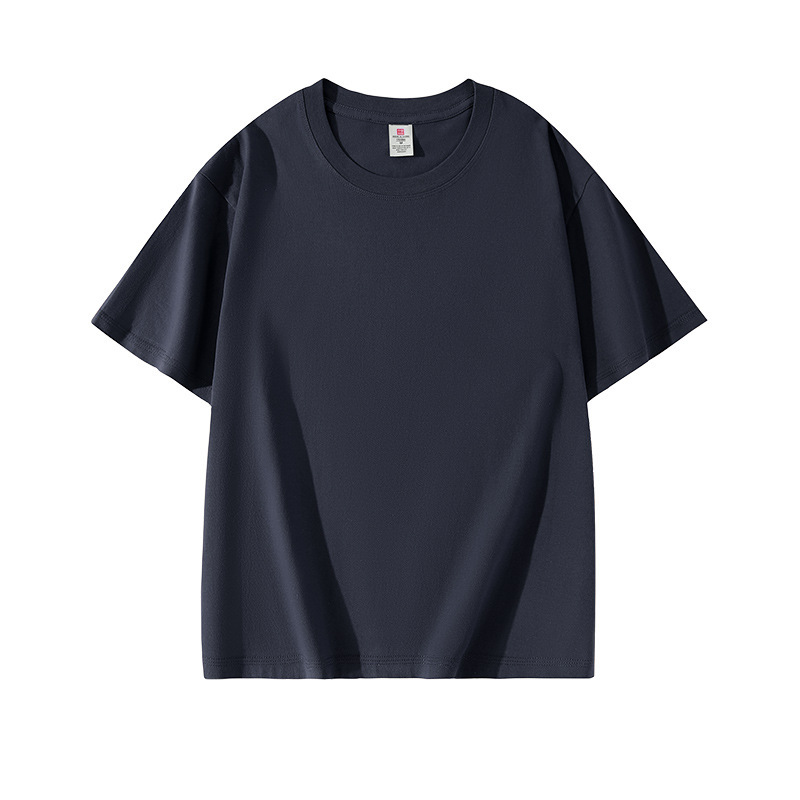 Футболка унисекс из хлопка плотностью 220г, классический крой FI-C2-XW695-220G-08, темно-синий