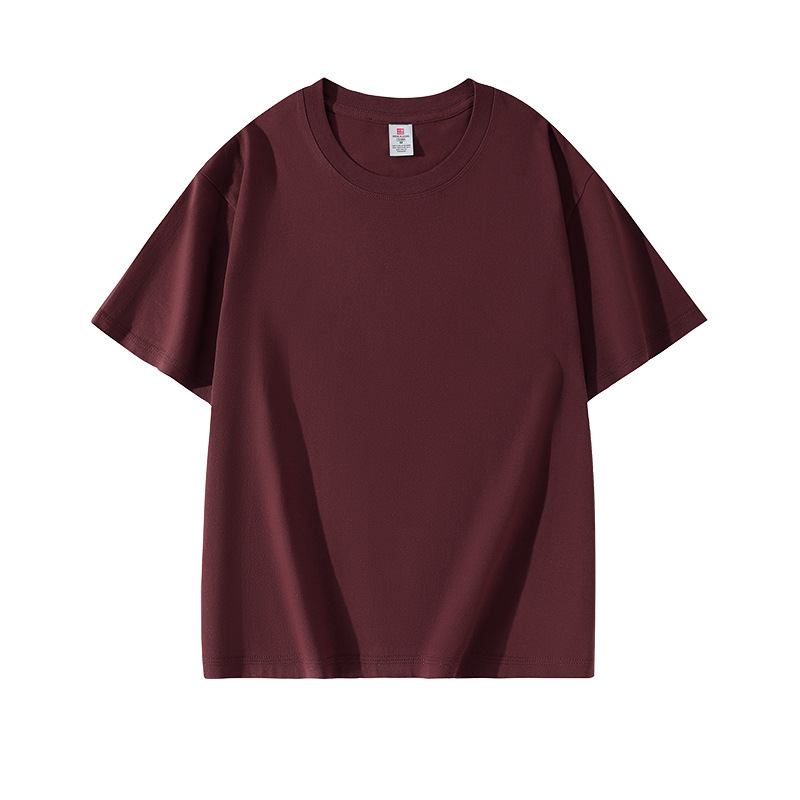 Футболка унисекс из хлопка плотностью 220г, классический крой FI-C2-XW695-220G-14, красное вино