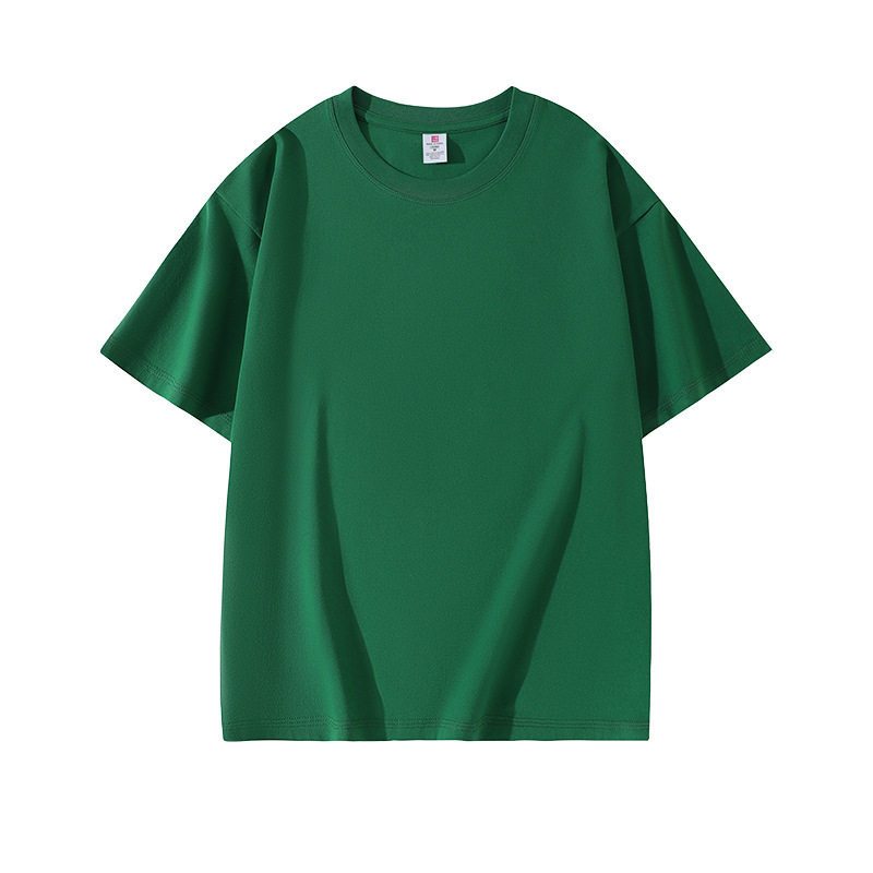 Футболка унисекс из хлопка плотностью 220г, классический крой FI-C2-XW695-220G-09, темно-зеленый