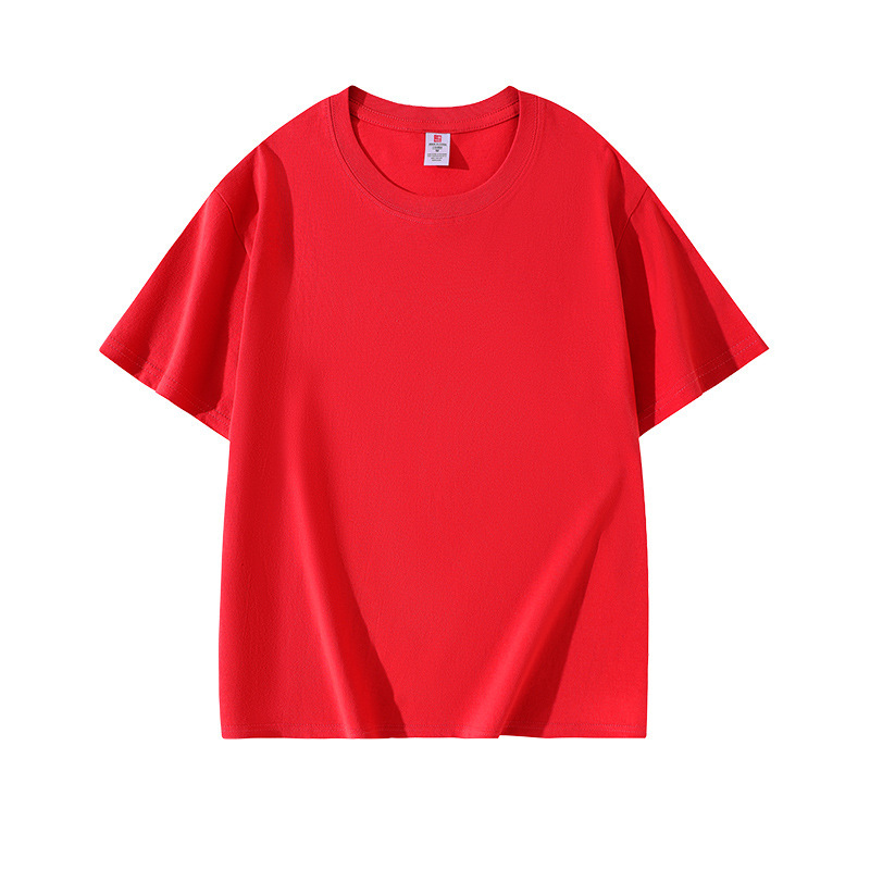 Футболка унисекс из хлопка плотностью 220г, классический крой FI-C2-XW695-220G-17, алый