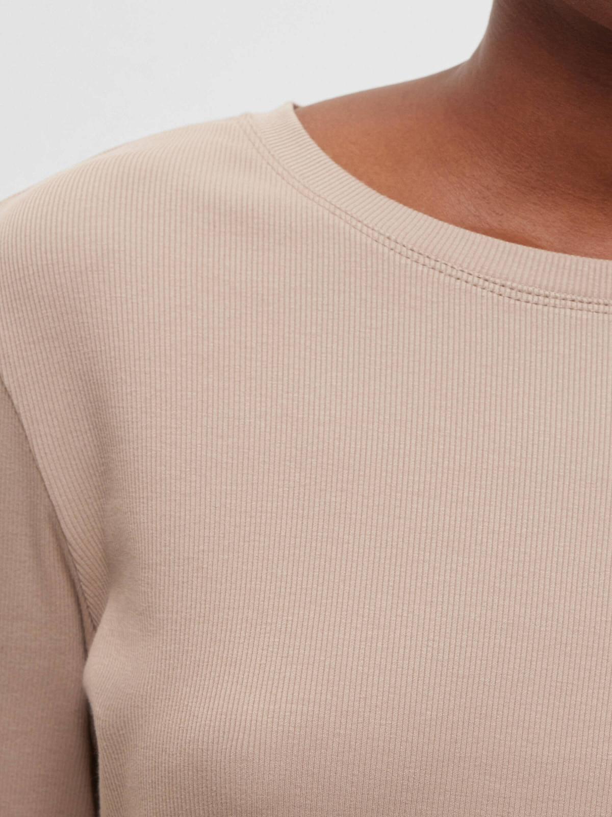 Лонгслив из трикотажа 0172, серо-бежевый