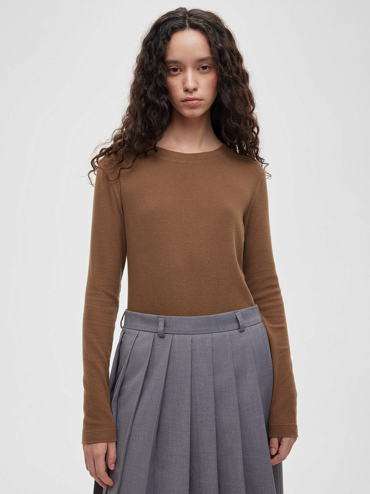 Лонгслив 0148, светло-коричневый