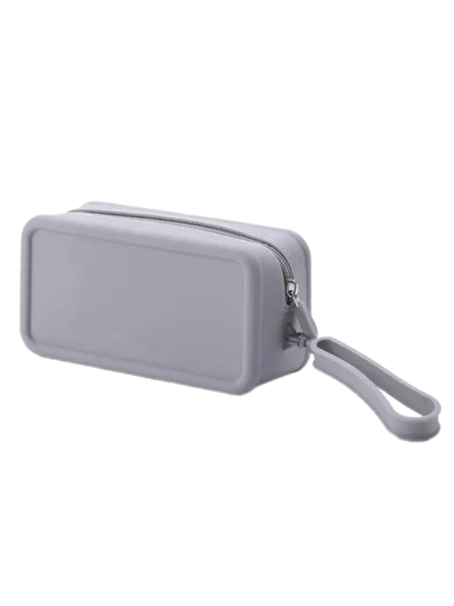 Kristaller Косметичка женская силиконовая, прямоугольная, серый
