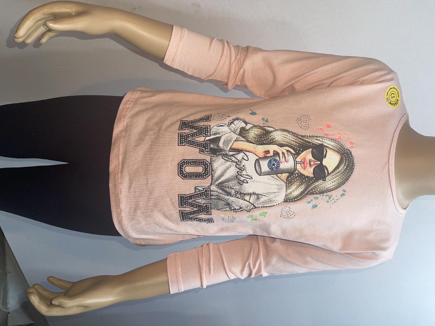 0904 Футболка длинный рукав для девочки Bittos