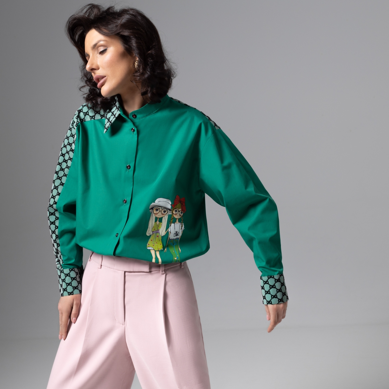 Ст.цена 2390р. Рубашка комбинированная с сеткой, Моя философия – шик