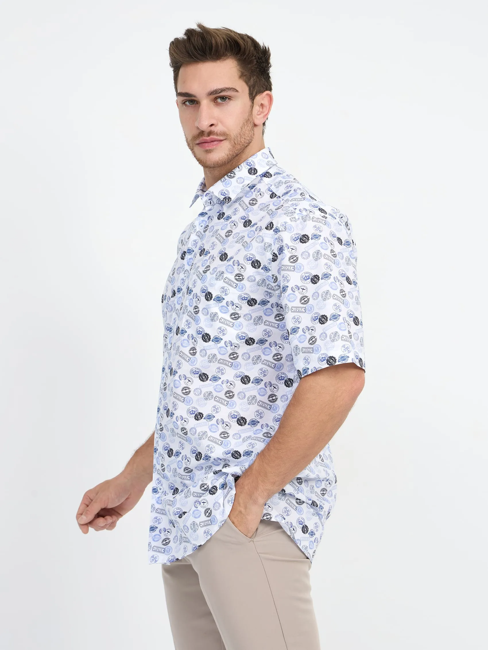 Сорочка мужская короткий рукав GREG 123/207/0300/С/1p